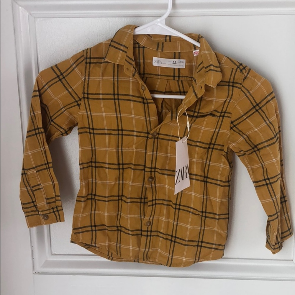 Yellow Plaid Boys 4-5 Zara
